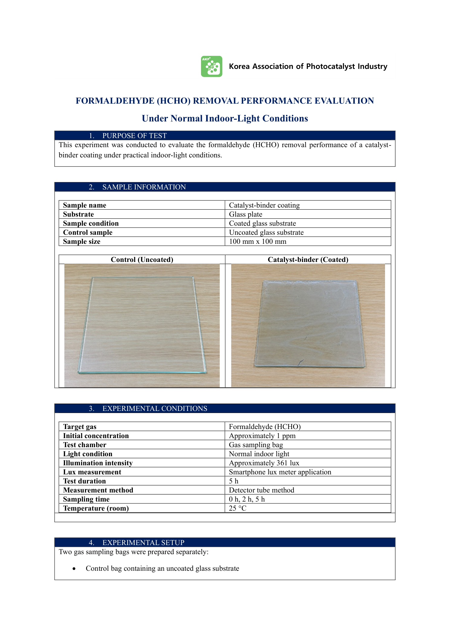 HCHO test report page 2
