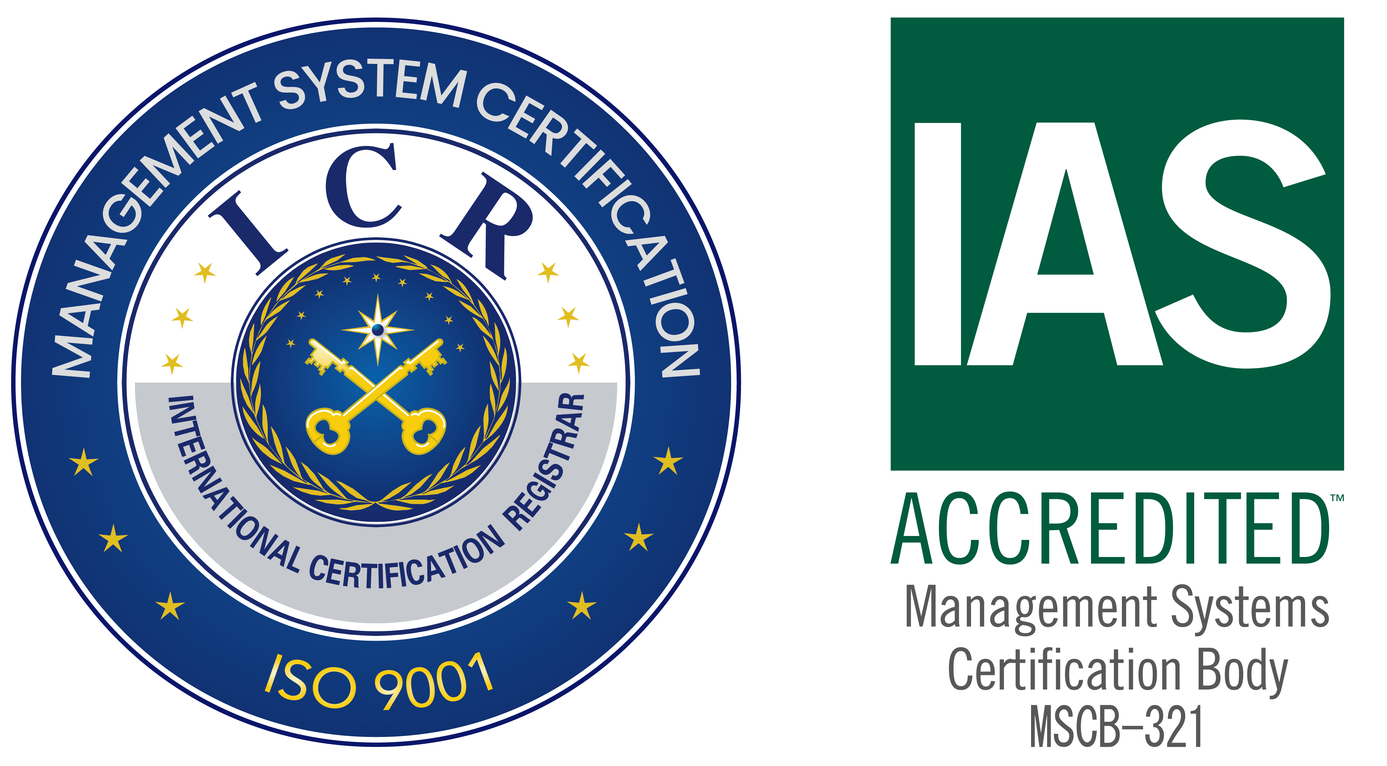 ISO 9001 / IAS 인증 로고